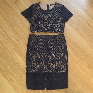 Crop top midi skirt set